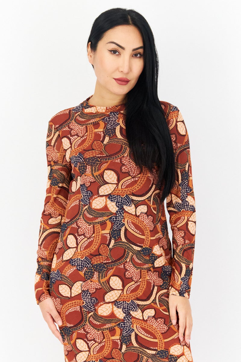 INC Women All Over Printed Casual Midi Dress, Multicolor - Image 4